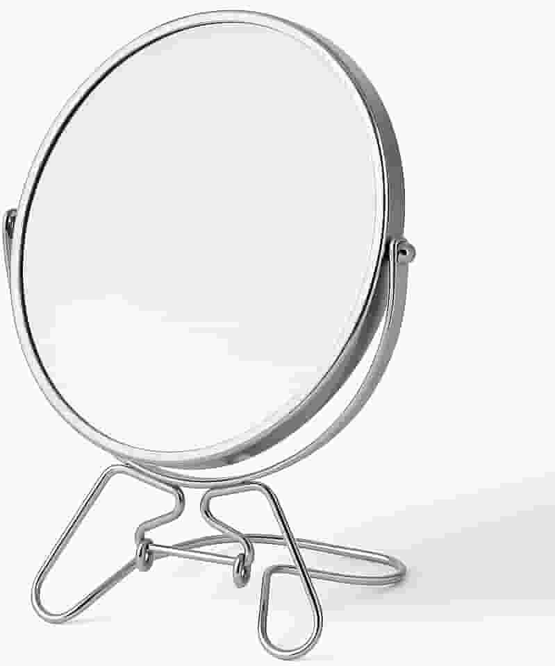 Espelho de Maquiagem Dupla Face com 7 Polegadas • Base Estável • Rotação 360° • Ideal para Make e Skincare (7)