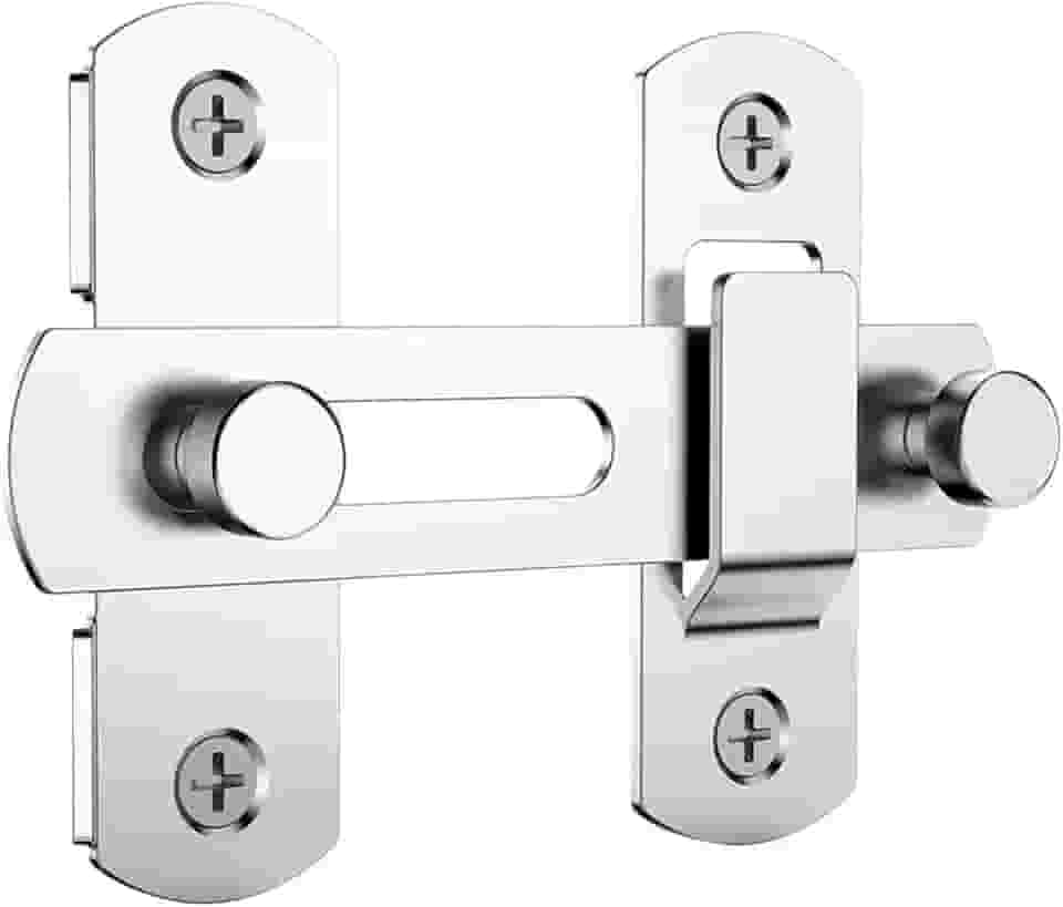 Trava 10cm Tranca De Porta A?o Inox Trinco Tarjeta Ferrolho