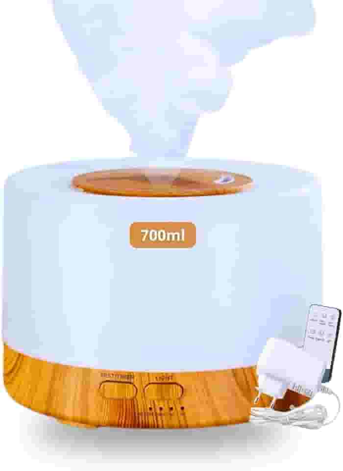 Umidificador Difusor Aromatizador Purificador De Ar 700ml Ultrassônico Com Controle E Luz De Led 7 Cores Bivolt – Premium