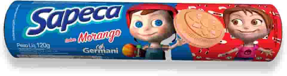 Biscoito Recheado Morango Sapeca 120G, Germani Alimentos, Biscoito Doce Recheado Sabor Morango, Vermelho, Recheio Cremoso, Casquinha Crocante E Sabor Irresistível, Receita Caseira Desde 1892