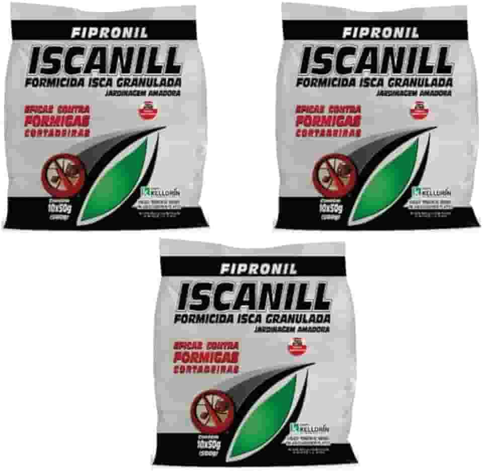 3 Pacotes Iscanill Isca Granulada Para Formigas Cortadeiras Formicida kelldrin 10x50g (1,5kg)