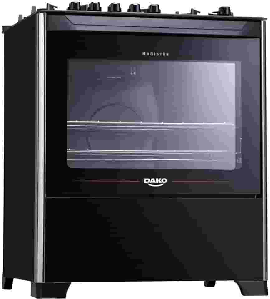 Fogão 5 bocas Dako Magister Preto com Mesa de Vidro e Tripla Chama - Bivolt