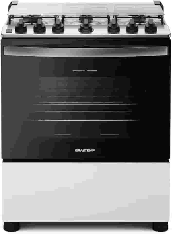 Fogão Brastemp 6 Bocas Branco Com Botões Removíveis E Exclusivo Aro Protetor - BFS6NCB BIVOLT