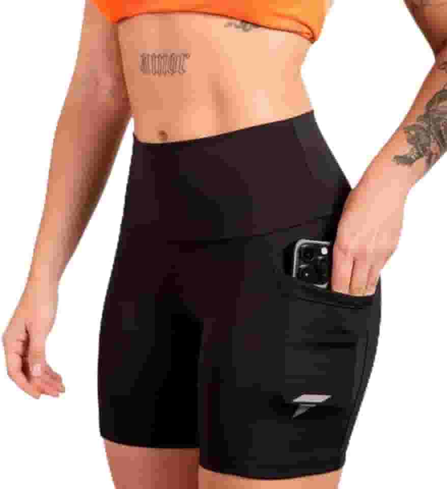 Short Academia Feminino Fitness com Bolso de Compressão Bermuda Feminino Corrida