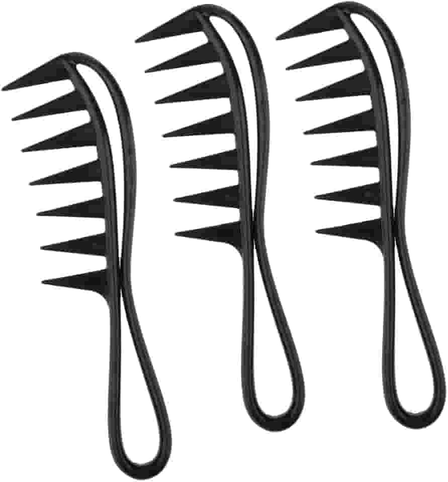barenx 3 peças de pente masculino oleoso para salão de beleza, penteado, penteado, dentes largos