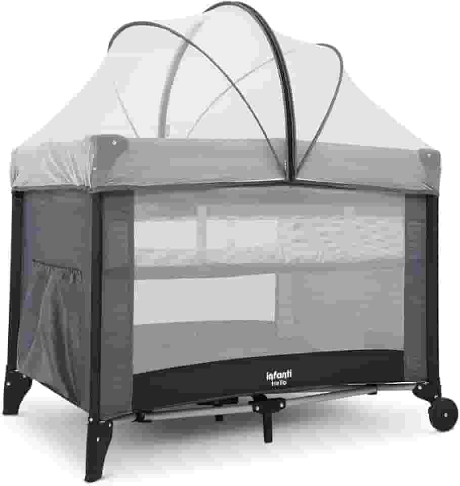 Berço portátil desmontável Hello cor Cinza Infanti