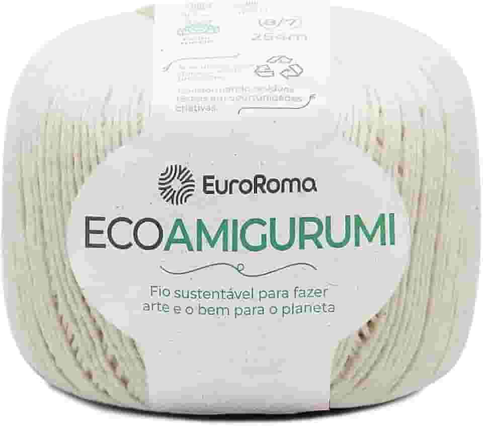 Linha para Crochê, Ecoamigurumi, Cru, 8/7 Fios, 160 grs, 254 mts, Euroroma