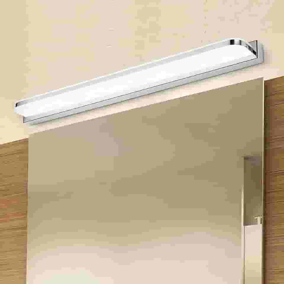 Luminária Arandela LED Parede Banheiro Acrílico, 42 cm, Acabamento Cromado, Luz Branca Quente 3500K, Bivolt