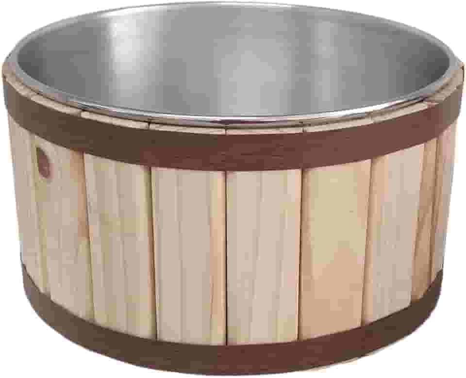 Dema Madeiras Balde de Gelo para Cerveja de Alumínio e Madeira de Pinus para 12 long neck (tina)