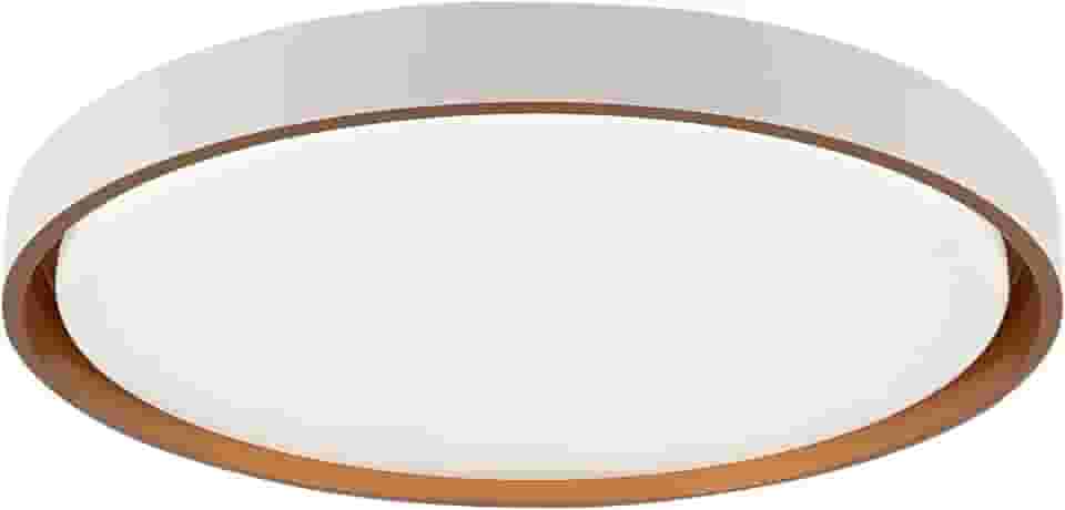 Plafon LED Montana, 41cm, Redondo Moderno, Branco e Cobre, 24W com 3 Temperaturas de Cor - Hevvy