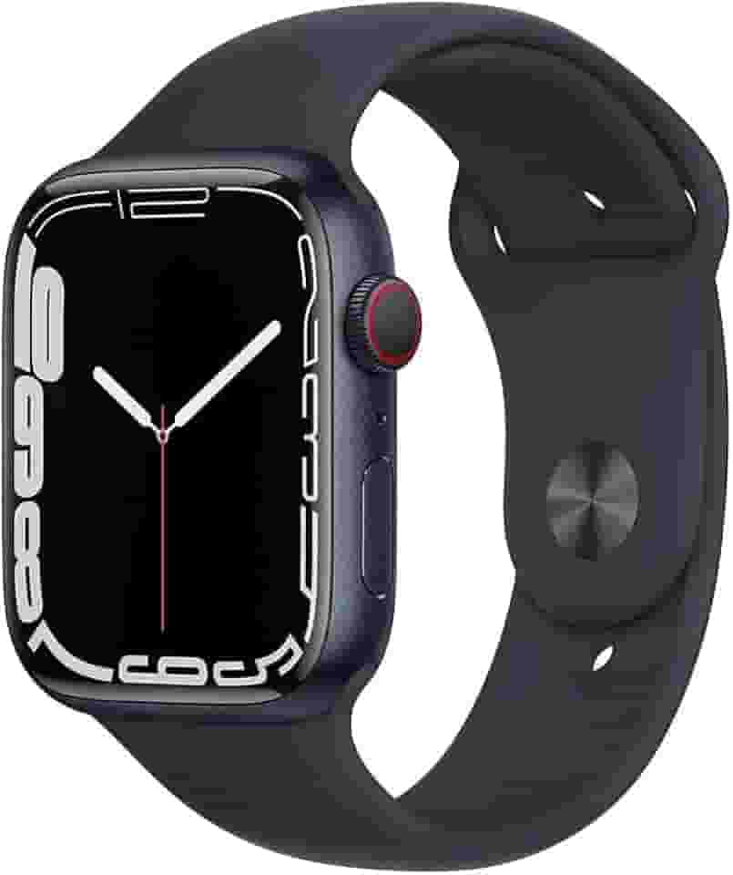 Apple Watch Series 7 (GPS + Cellular), Caixa em alumínio meia-noite de 45 mm com Pulseira esportiva meia-noite