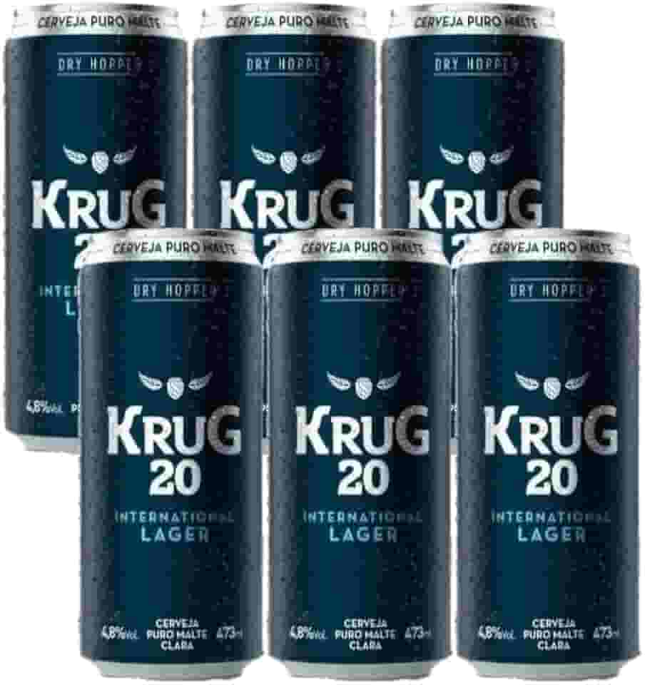 Pack 06un Cerveja Krug 20 Internacional Lager Sem Glúten 473ml