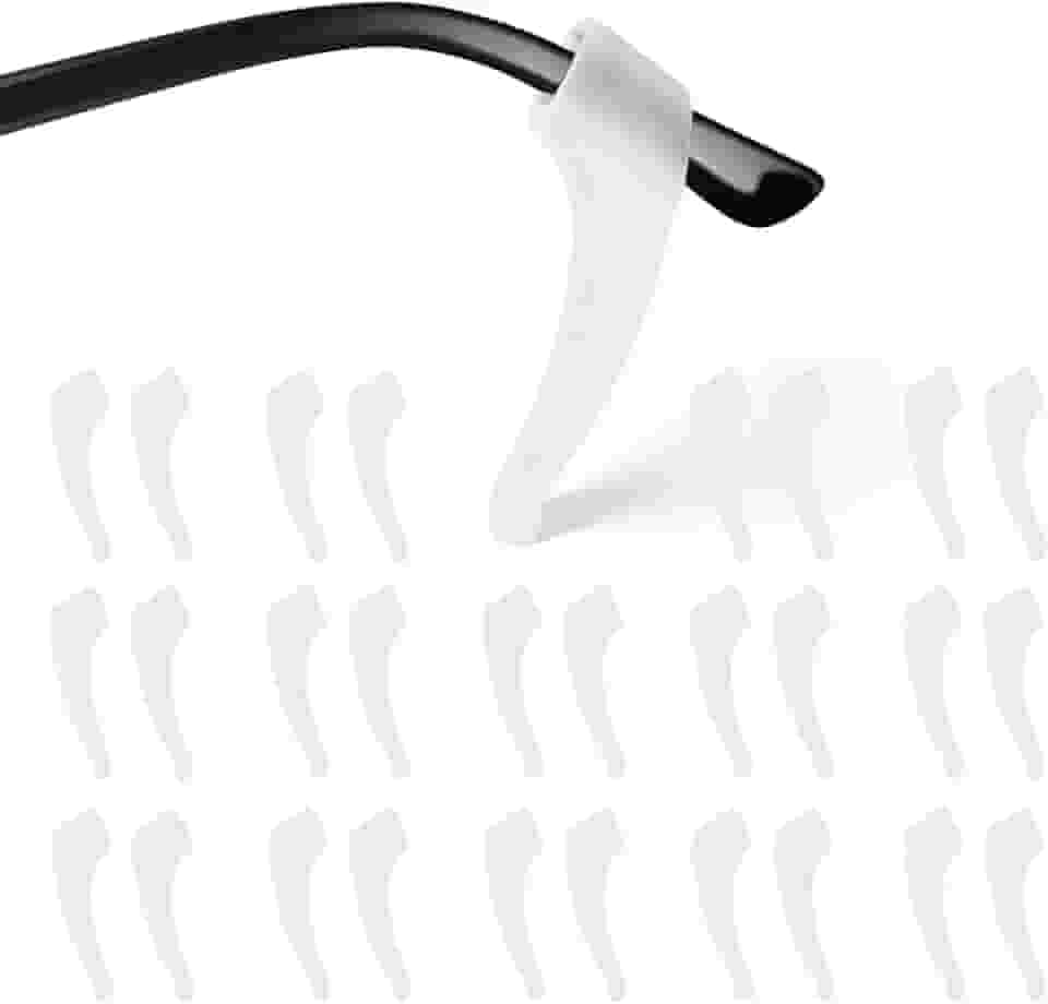 1 Par Suporte Gancho Para Segurar Óculos Silicone Criança Adulto Preto ou Transparente Discreto