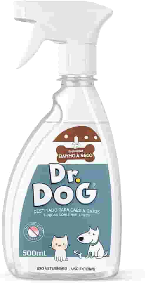 Banho a Seco Limpa Patinhas 500ml Higienizador Dr Dog, Limpeza e Cuidado Pet, Shampoo Seco para Cachorro Gato Prático, Fácil Usar