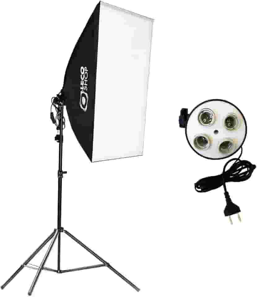 Kit Softbox para 4 lampadas com tripé de 2m, luz contínua para estúdio foto e vídeo