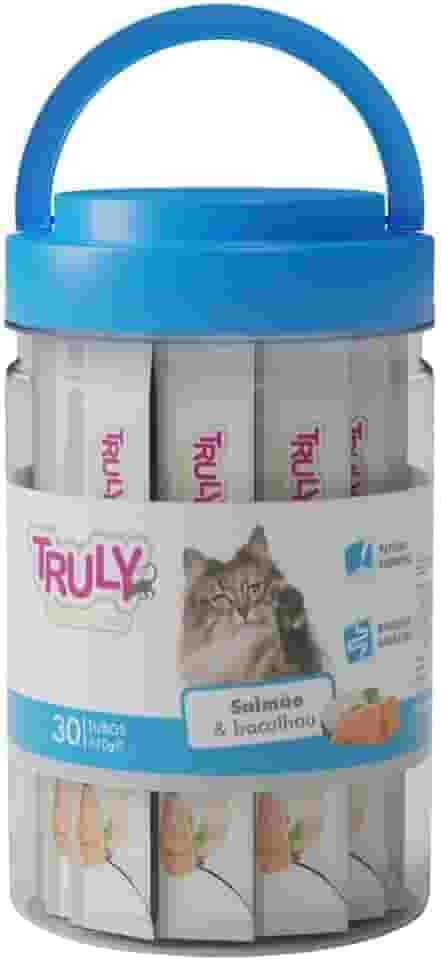 Petisco cremoso Truly Salmão e Bacalhau Pote 30 tubos de 14g