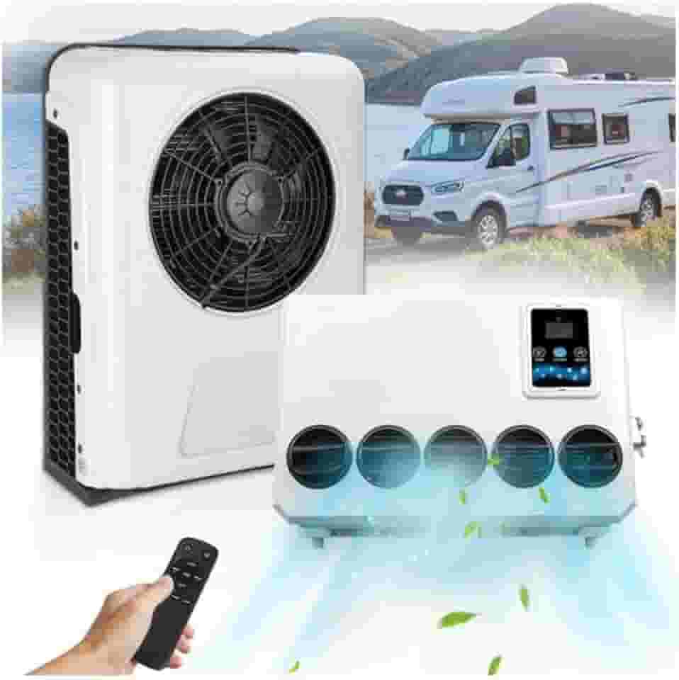 RVpligo 12V Universal Electric RV Ar Condicionado, Unidade A/C Refrigeração para Motorhome Caminhão Camper Bus Trator etc. (Branco)