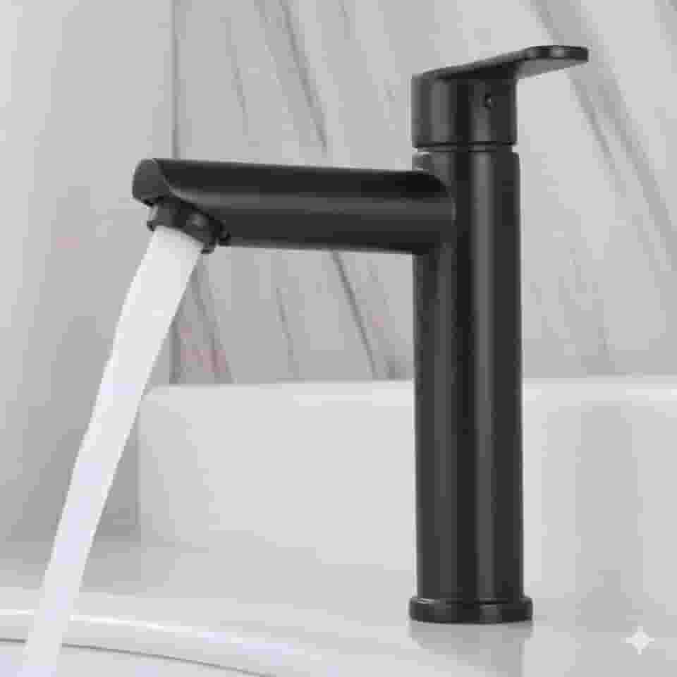 Torneira Bancada Pia Banheiro Inox Premium 1/4 de Volta – Design Moderno, Alta Durabilidade e Instalação Simples (Preta)
