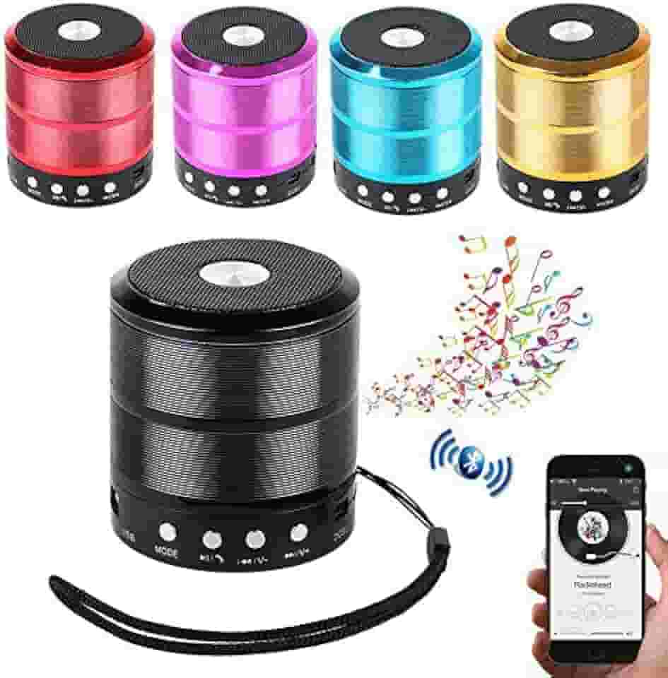 Mini Caixinha De Som Bluetooth Portátil Usb Mp3 P2 Sd Rádio Fm Ws-887 / Caixa de Som Portátil Mini Speaker Bluetooth - Preta