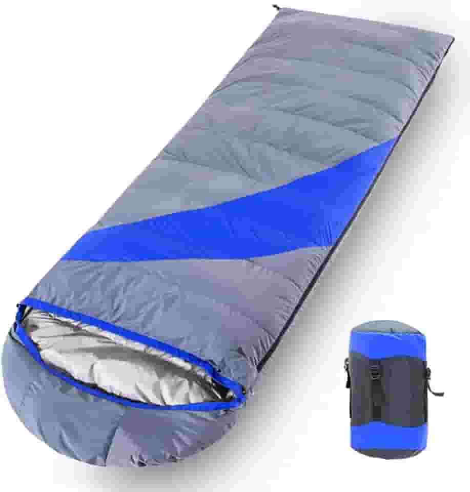 Saco de dormir de plumas, sacos de dormir ao ar livre para adultos, envelope leve para 4 estações, 190 x 80 cm, com saco de compressão, para acampamento e caminhadas