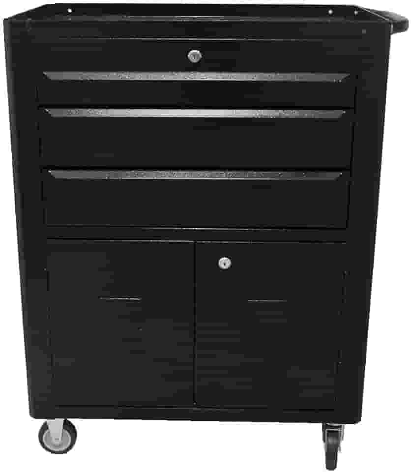 Carrinho de Ferramentas Fercar com 3 Gavetas Chaveado Preto - C-06