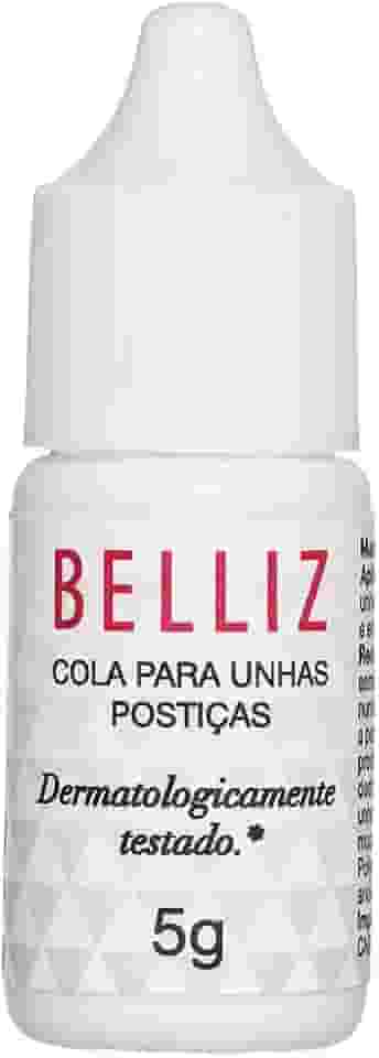 Cola para Unhas Postiças com Pincel, Belliz, Incolor