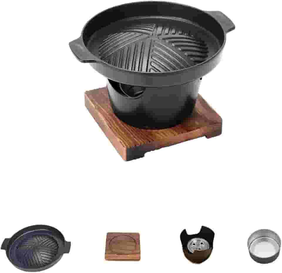 Churrasqueira a carvão, churrasqueira Yakiniku de mesa, churrasqueira coreana portátil, 19 cm (pessoa única)