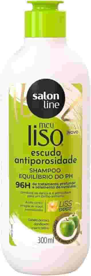 Salon Line, Shampoo, Meu Liso, Escudo Antiporosidade, Vegano - Para Cabelos Lisos, 300ml