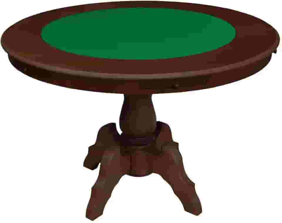 Mesa de Jogos Carteado Redonda Montreal 6 Lugares Tampo Reversível com Gavetas e Porta Copos Imbuia - Gran Belo