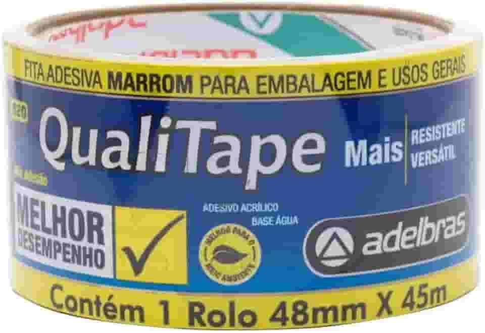 Fita para Empacotamento, Qualitape, 48 mm X 45 metros, Marrom, Adelbras, Unidade