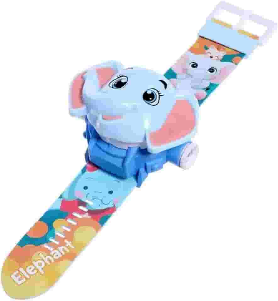 Relógio Digital Girafa Elefante Dinossauro Luzes Projetor com Imagens Infantil Personagem Meninas Meninos Crianças Estiloso Presente - TYDA (ELEFANTE)