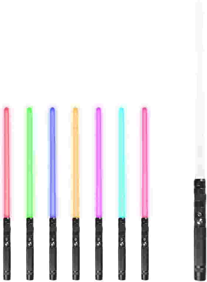 Sabre de luz RGB com, Espadas de sabre de luz de duelo RGB LED, 7 cores mutáveis ​​e, Luz realista e, para festas de cosplay de aniversário