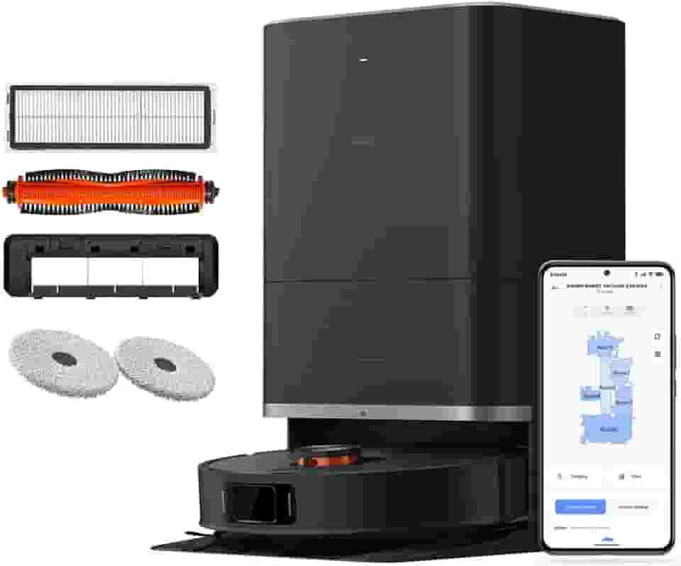 XIAOMI Robot Vacuum X20 MAX - Robot aspirador e limpa-chão com sistema inteligente de navegação a laser (LDS), sucção de 8000 Pa, caminhos de limpeza em ziguezague, preto (versão ES)