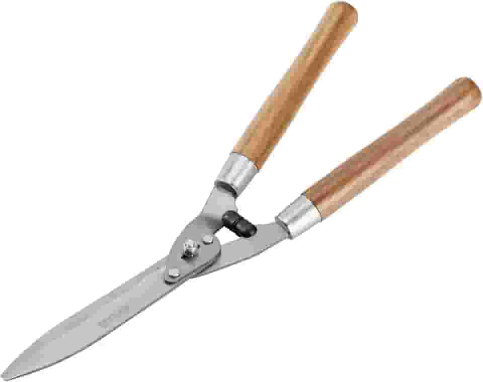 Palisad Tesoura para Grama 520 mm com Cabo de Madeira, Tesoura de Jardinagem Resistente para Gramados e Bordas