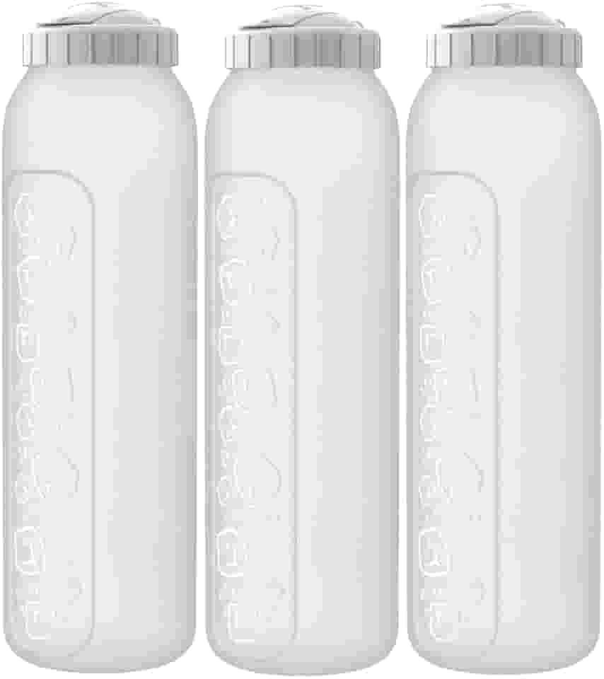 3 Jarra Garrafa De Água Suco Geladeira Tampa Higiênica 1,5 Litro Fina (Branco)