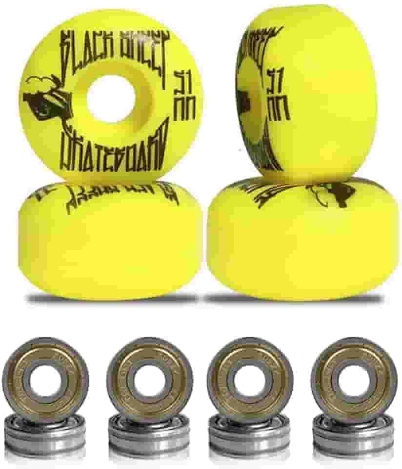 Roda para Skate Black Sheep 51mm Amarela Dureza 90a com Rolamentos ABEC-5