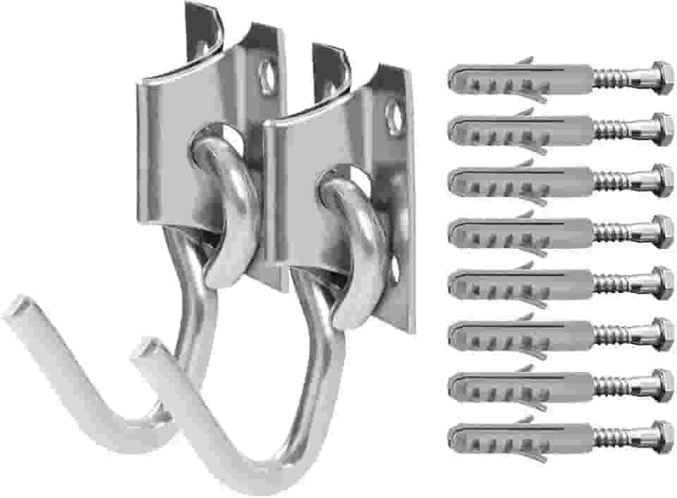 Kit Gancho Black de aço reforçado 3/8 para rede de descanso com parafusos sextavados e bucha.