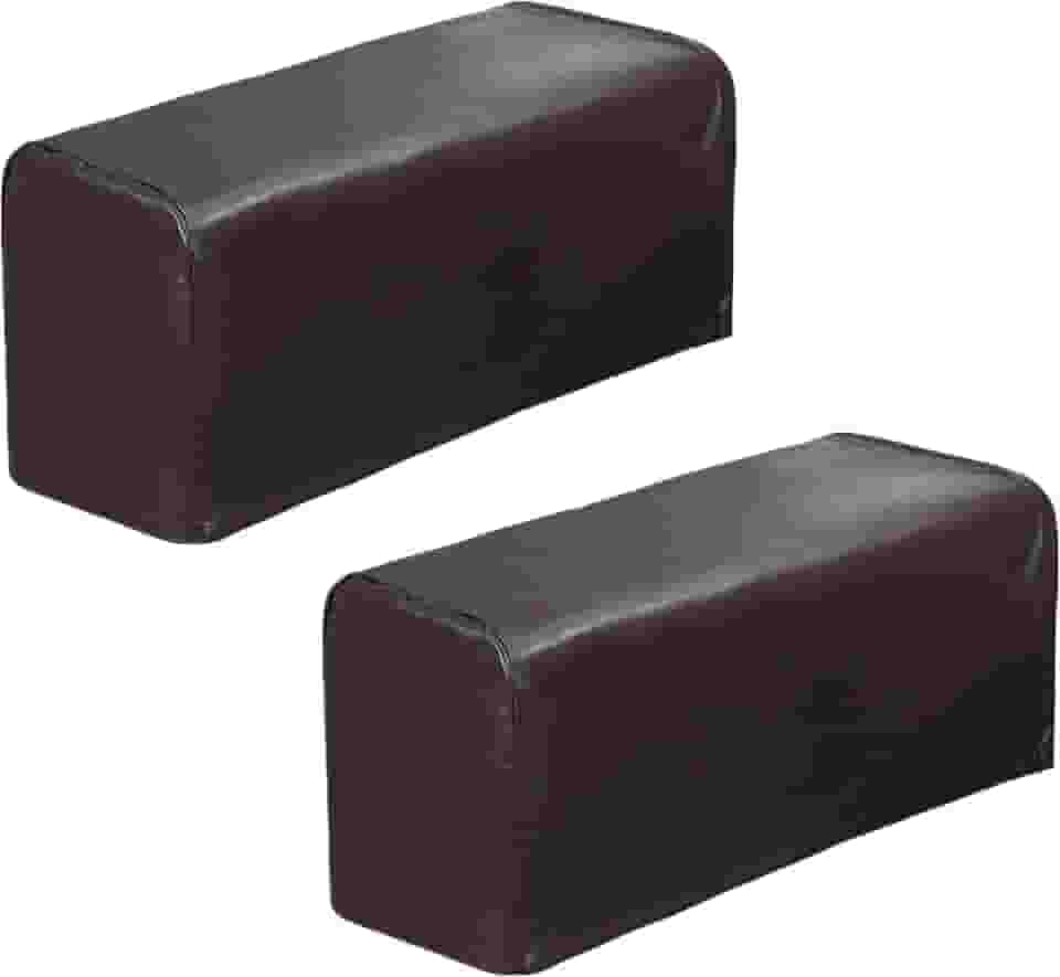 HAPYLY Conjunto de 2 capas de couro sintético para sofá e poltrona, antiderrapante, impermeável, café