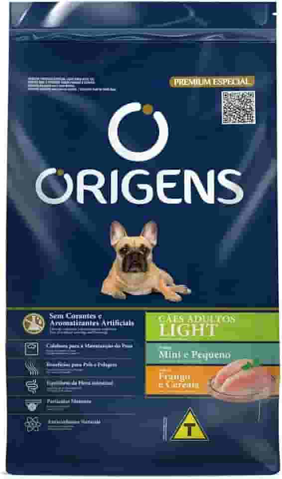 Ração Seca Origens Light Frango e Cereais para Cães Adultos Porte Mini e Pequeno - 3 Kg