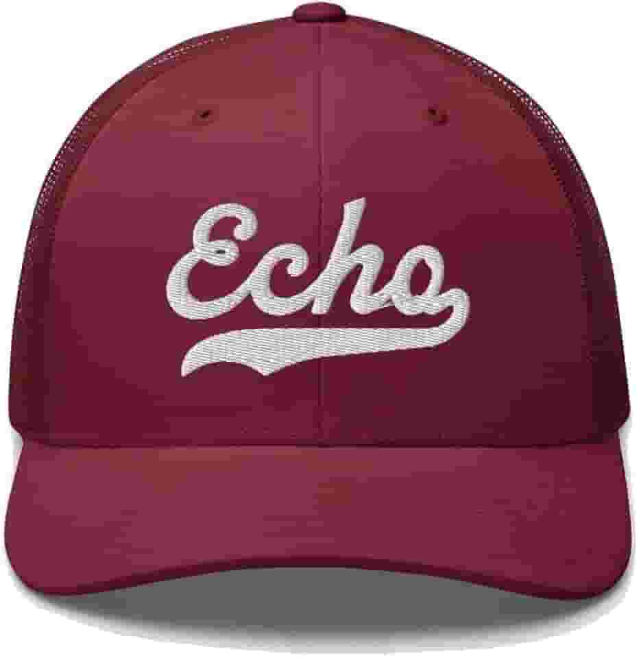 Echo Hat Boné Echo Trucker Boné de Beisebol Bordado Escrita Vintage Malha Esportiva Swoosh Presente Lembrança Headwear LA MN OU UT