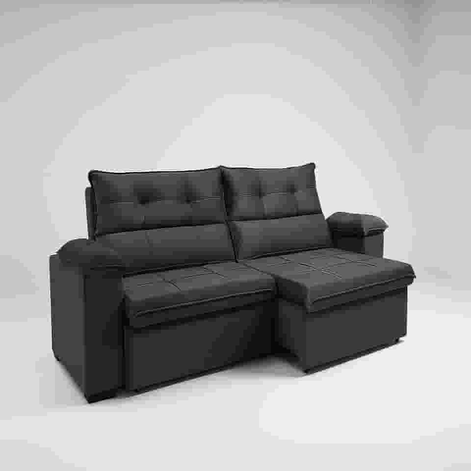 Sofá Compacto, Prático e Versátil 2 Lugares Reclinável e Retrátil Bel Veludo LIMOV Perfeito para Salas Pequenas (Cinza Chumbo)