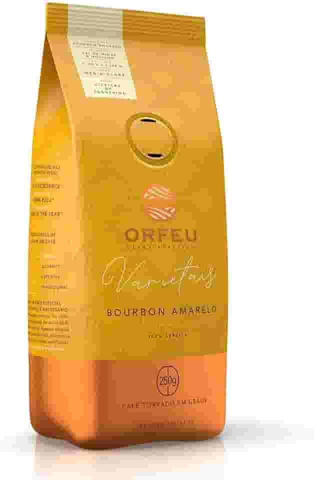Orfeu Café Bourbon Amarelo em Grãos, 100% Arabica, Torra Média Clara 250g
