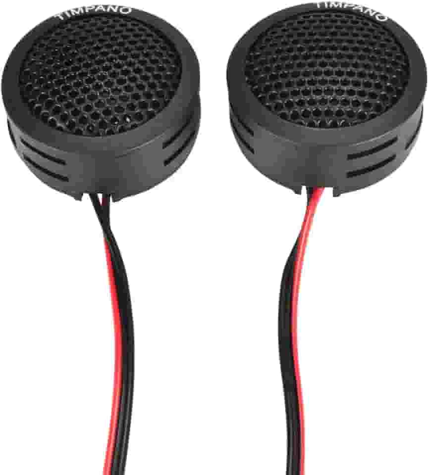 Timpano TPT-ST1 Dome Tweeter, conjunto de tweeter de 2,5 cm para áudio de carro, tweeters de montagem em ângulo ou superfície, domo macio de 4 Ohm de 180 watts para áudio automotivo profissional (par)