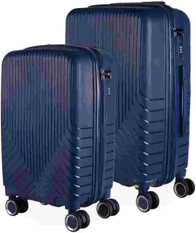 Cj Malas Polipropileno 2 Peças P e M com Rodas 360 França - AeroMalas (Azul Escuro)