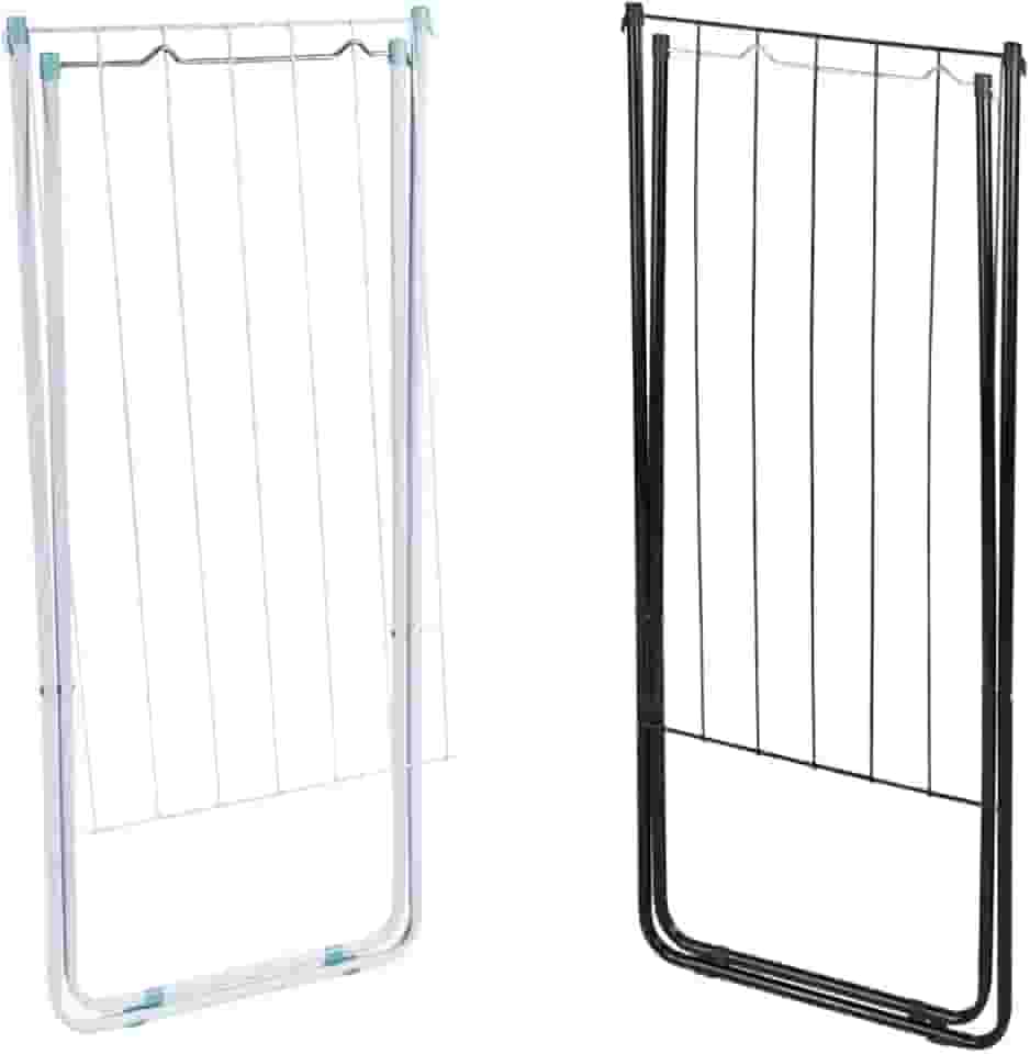 Varal De Chão Slim Para Roupas Retrátil Inoxidável Reforçado (PRETO)