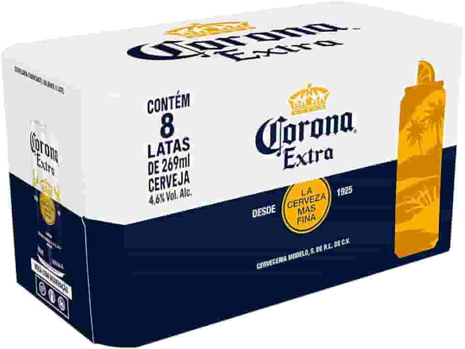 Cerveja Corona Extra Lata 269ml - Pack com 8 unidades