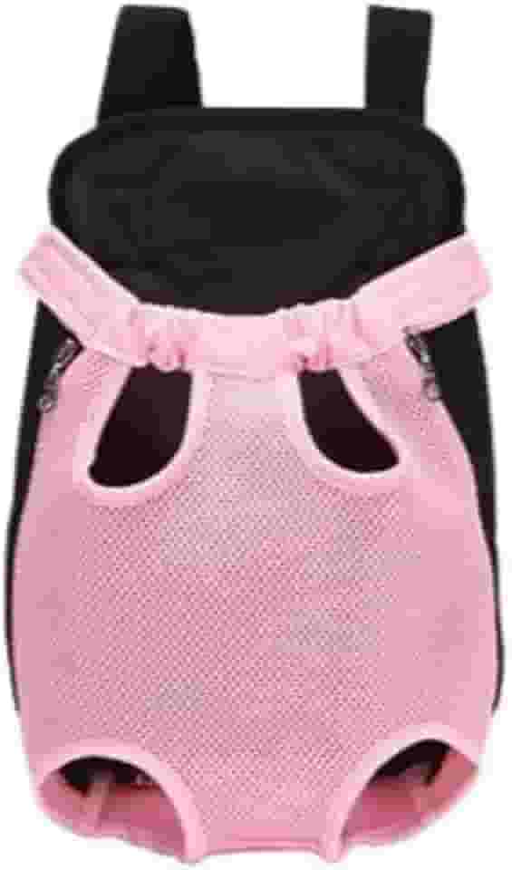 Mochila Canguru para Transporte de Cachorros e Gatos, Tecido Acolchoado e Respirável, Alças Ajustáveis, Usada tanto na Frente Quanto Nas Costas, Passeio Com Seu Pet- QH Shopp (Rosa claro, P)