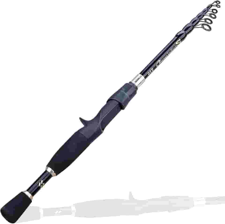 Sougayilang Fishing Rod, Carbon Fiber Spinning & Casting Rod, Telescopic Fishing Pole Designed for Bass, Trout, Salmon, Steelhead, for Fresh & Saltwater