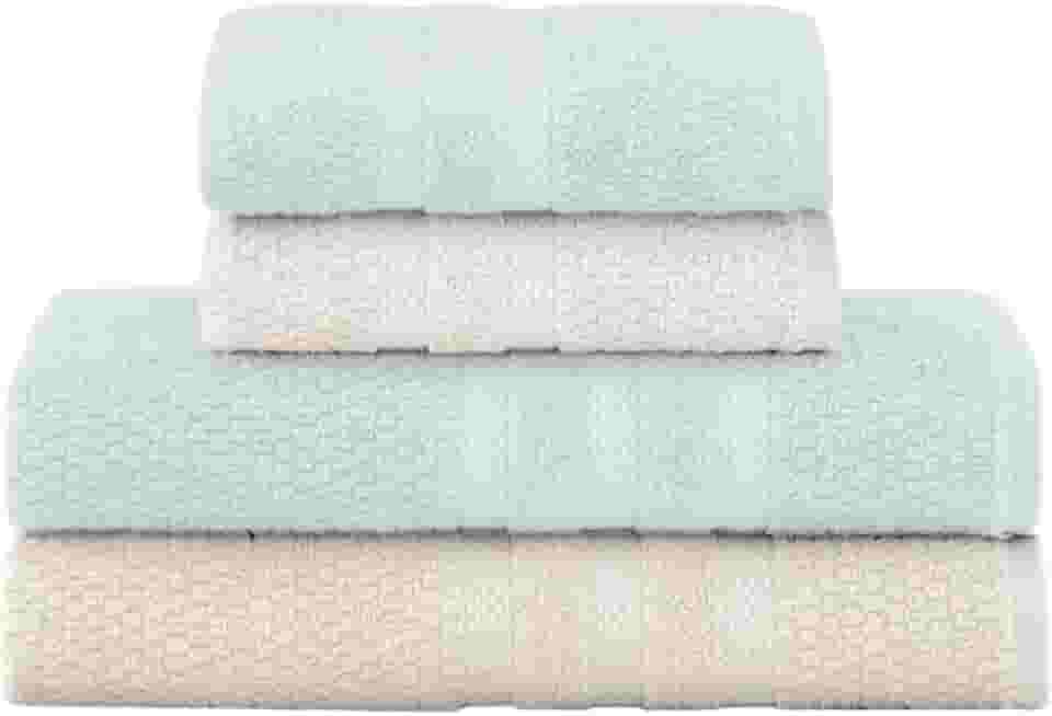 Jogo De Banho Buddemeyer Vanilla Extra Soft 100% Algodão Toalha Alta Absorção Macia Grande 4 Peças - Banho e Rosto - Presente (Verde Bege 1084/1184)