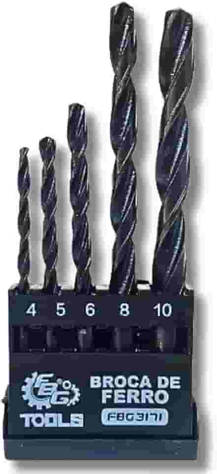 Kit 5 Brocas para Ferro e Metal em Aço Alta Resistência